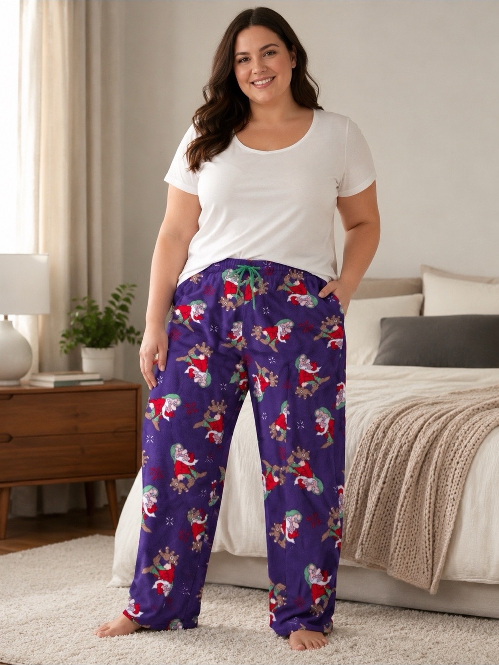 Disney Snow White 90s Fleece PJ bottoms XL 16 18